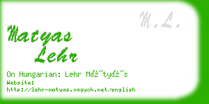 matyas lehr business card